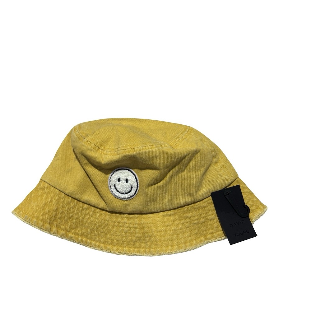 NWT David and Young Adult Unisex Smiley Face Patch Bucket Hat Size OSFM